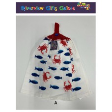 Crochet Top Hand Towel / Tea Towel - Sealife Crochet Top Hand Towel / Tea Towel - Sealife